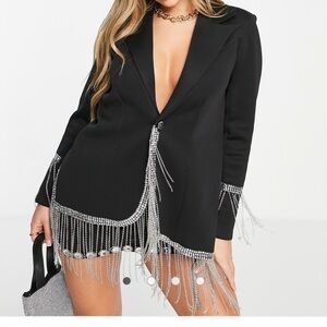 ASOS Black Blazer with Silver Fringe Detail